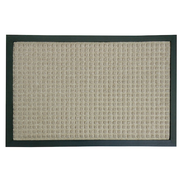 Rubber-Cal Nottingham Rubber Backed Carpet Mat, 4X6, Polypropylene, 1/8 in Thick, Tan - 03-198