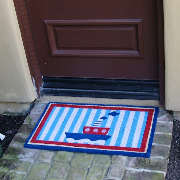 Rubber-Cal Welcome Aboard Mat! Nautical Doormat, 18 by 30-Inch - 10-106-049