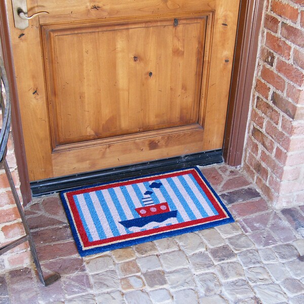 Rubber-Cal Welcome Aboard Mat! Nautical Doormat, 18 by 30-Inch - 10-106-049
