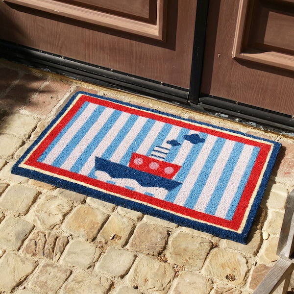 Rubber-Cal Welcome Aboard Mat! Nautical Doormat, 18 by 30-Inch - 10-106-049