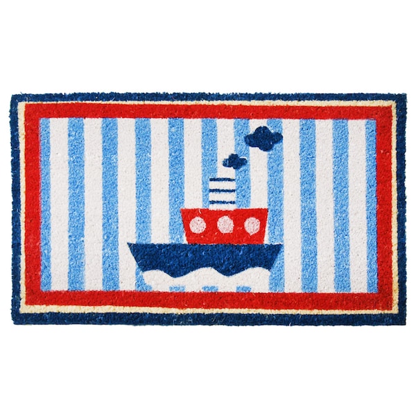 Rubber-Cal Welcome Aboard Mat! Nautical Doormat, 18 by 30-Inch - 10-106-049