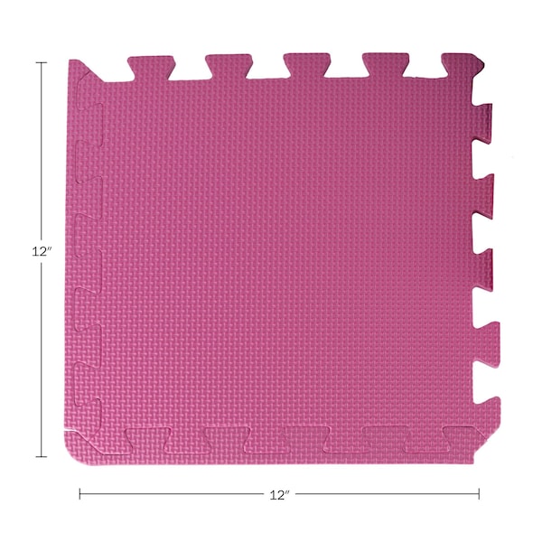 Stalwart Foam Floor Tiles - 20sqft Soft Baby Play Mat - Interlocking Puzzle Mat by Pink - 75-6409