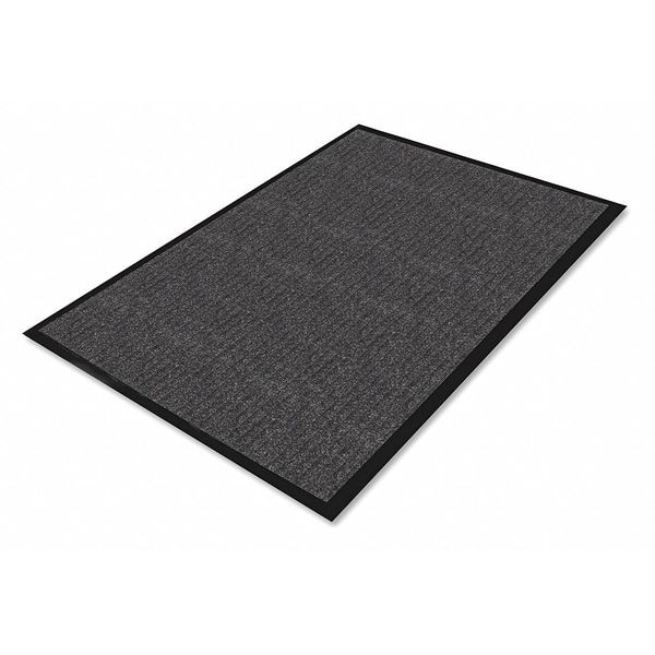 Genuine Joe Dual-Rib Indoor Wiper Mats, Charcoal (or Charcoal Gray), 36" W x 60" L - GJO55351