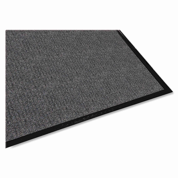 Genuine Joe Dual-Rib Indoor Wiper Mats, Charcoal (or Charcoal Gray), 36" W x 60" L - GJO55351