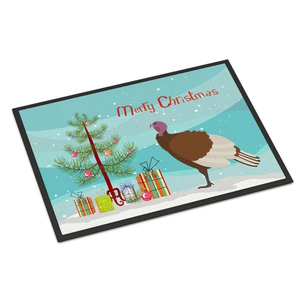 Carolines Treasures Bourbon Red Turkey Hen Christmas Indoor or Outdoor Mat - 24 x 36 in. - BB9349JMAT