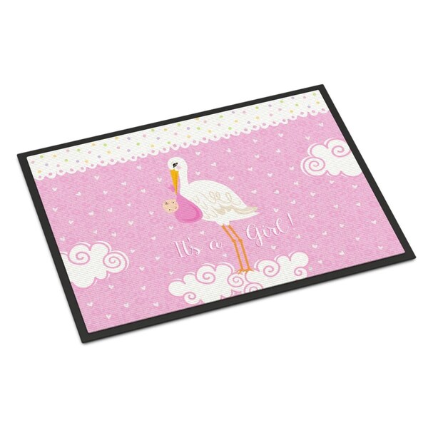 Carolines Treasures 18 x 27 in. Its a Baby Girl Indoor or Outdoor Mat - VHA3013MAT