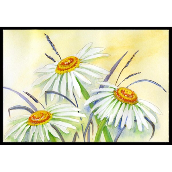 Carolines Treasures Daisies by Maureen Bonfield Indoor or Outdoor Mat- 24 x 36 - BMBO1108JMAT