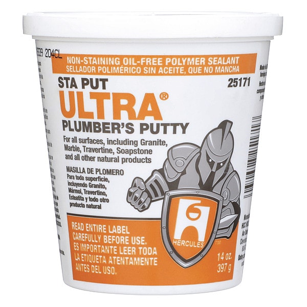 Oatey Plumber's Putty, 14 oz Container Size, Tub, Sta Put, Beige - 25171