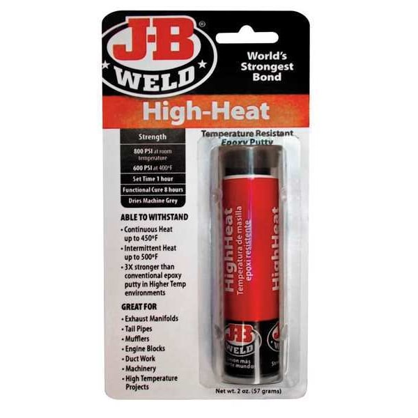 J-B Weld Putty, 2 oz Container Size, Tube, High-Heat, Dark Gray - 8297