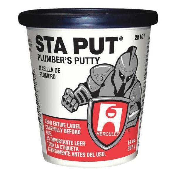 Oatey Plumber's Putty, 14 oz Container Size, Tub, Sta Put Ultra, Beige - 25101