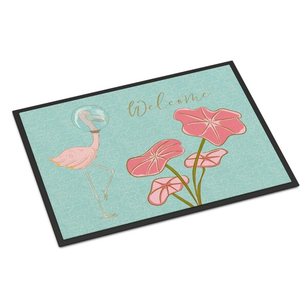 Carolines Treasures Flamingo Welcome Indoor Or Outdoor Mat - 24 x 36 in. - BB8532JMAT