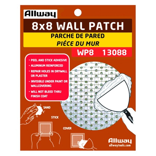 Allway Allway 8 in. L X 8 in. W Fiberglass White Self Adhesive Drywall Mesh Patch - WP8
