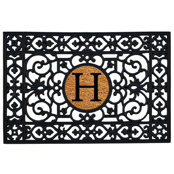 Calloway Mills Monogram Insert Door Mat, Black, Natural, 24 in W x 36 in L - 160012436H