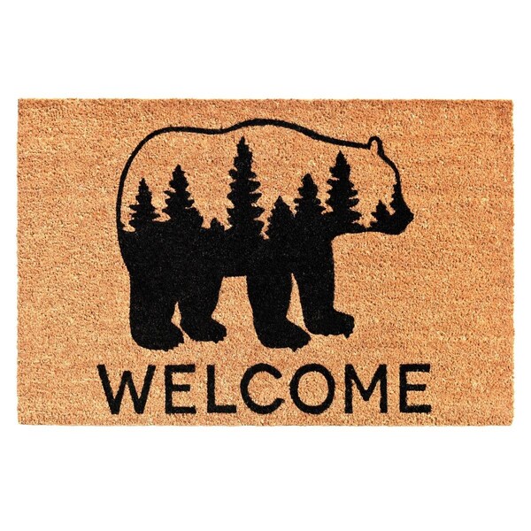 Configuracion 24 x 36 in. Bear Country Rectangular Doormat Natural & Black - CO3369404