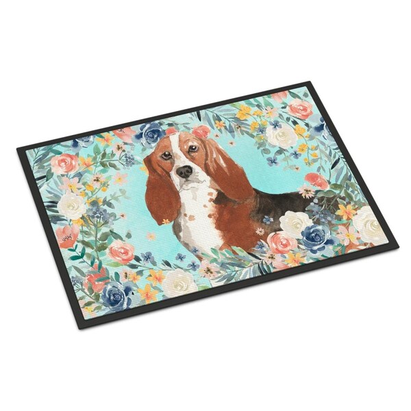Carolines Treasures 18 x 27 in. Basset Hound Indoor or Outdoor Mat - CK3437MAT