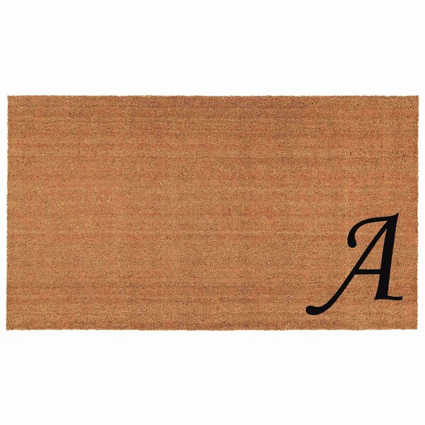Calloway Mills Monogram Door Mat, Black, Natural, 18 in W x 30 in L - 153621830A