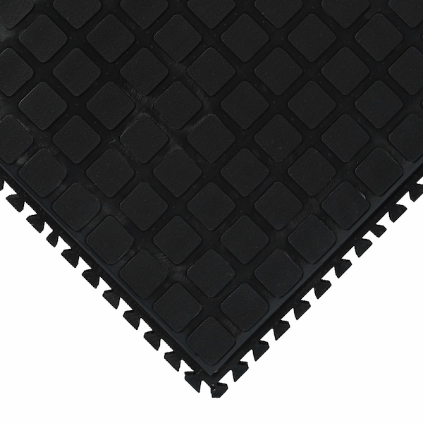M A Matting Hog Heaven III Comfort Modular Tiles 18" , Black 21.75" x 21.75", Corner - 447103100