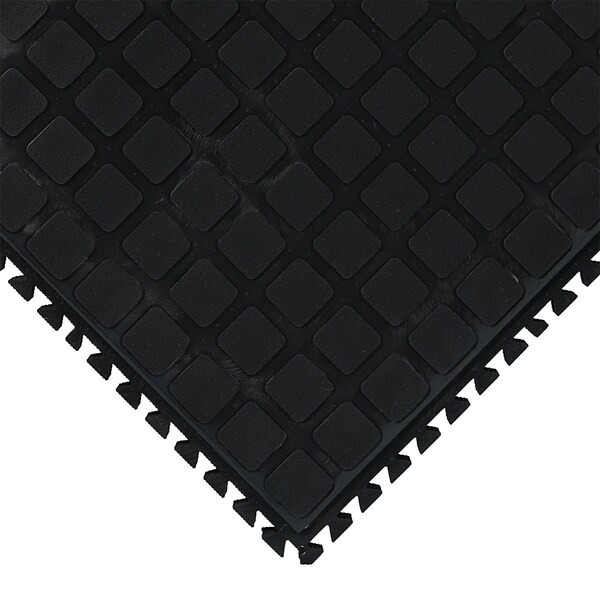 M A Matting Hog Heaven III Comfort Modular Tiles 18" , Black 21.75" x 21.75", Corner - 447103100