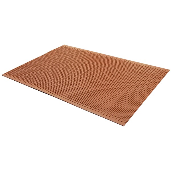 Rubber-Cal "Safe-Grip" Slip-Resistant Traction Mats - 1/4 in x 34 in x 8 ft - Red Rubber Runner - 03-161