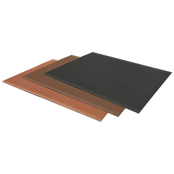 Rubber-Cal "Safe-Grip" Slip-Resistant Traction Mats - 1/4 in x 34 in x 8 ft - Red Rubber Runner - 03-161