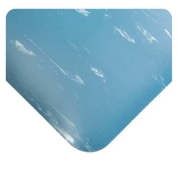 Wearwell Antifatigue Mat, 8 ft. L x 4 ft. W, 1/2" Thickness, Marble, Blue - 494.12X4X8BL