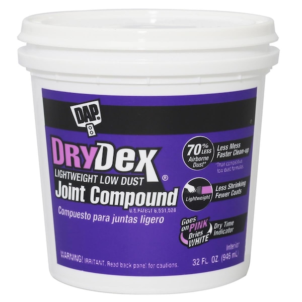 Dap 32 oz DryDex White All Purpose Lightweight Joint Compound; Pack of 8 - 1014724