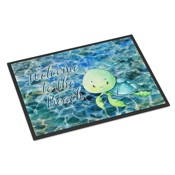 Carolines Treasures Sea Turtle Welcome Indoor or Outdoor Mat - 18 x 27 in. - BB8520MAT