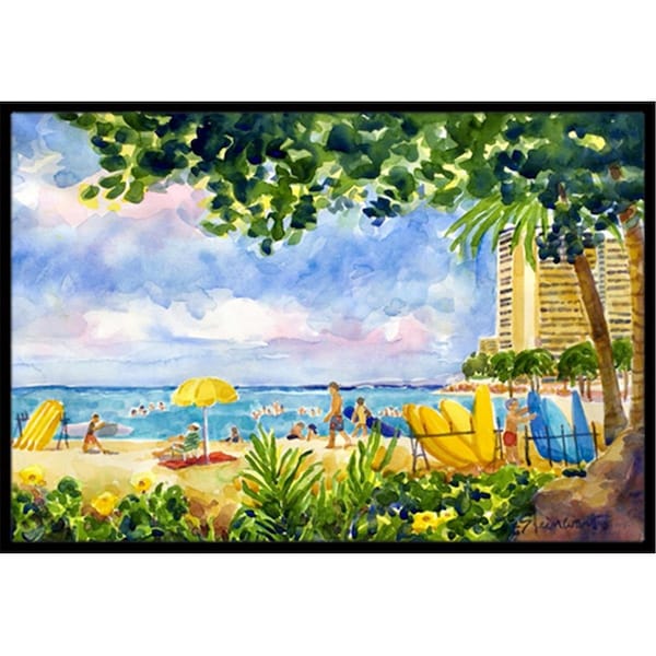 Carolines Treasures Beach Resort view from the condo Indoor Or Outdoor Mat - 18 x 27 in. - 6065MAT