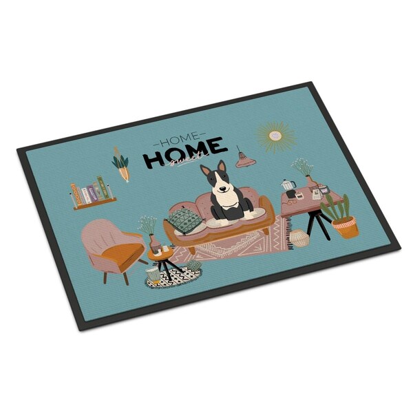 Carolines Treasures 18 x 27 in. Black White Bull Terrier Sweet Home Indoor or Outdoor Mat - CK7978MAT