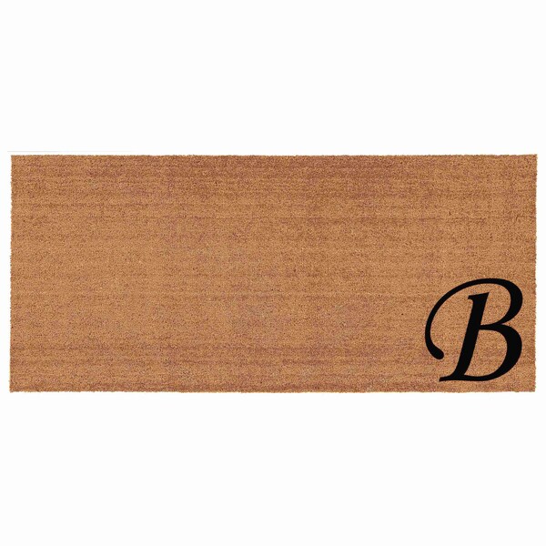Calloway Mills Monogram Door Mat, Black, Natural, 24 in W x 48 in L - 153622448B
