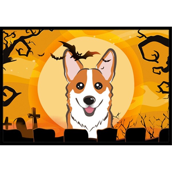 Carolines Treasures Halloween Red Corgi Indoor and Outdoor Mat- 18 x 27 in. - BB1812MAT