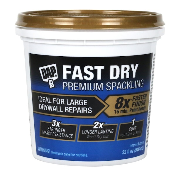 Dap Spackle, 32 fl oz, Pail, Off White, Fast Dry - 7079818441