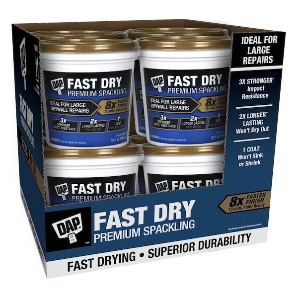 Dap Spackle, 32 fl oz, Pail, Off White, Fast Dry - 7079818441