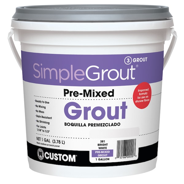 Simplegrout Custom Building Products SimpleGrout Indoor White Grout 1 gal - PMG3811-2