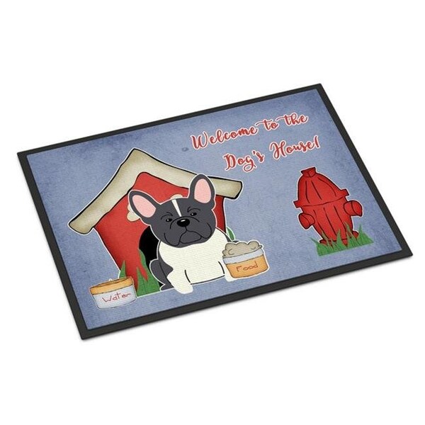 Carolines Treasures Carolines Treasures BB2766JMAT Dog House Collection French Bulldog Black White Indoor or Outdoor Mat; 24 x 0.25 x 36 in. - BB2766JMAT
