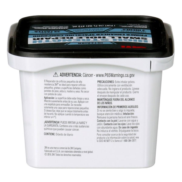 Scotch 3M High Strength Hole Repair Ready to Use White Spackling Compound and Primer in One 16 oz - PPP-16-BB