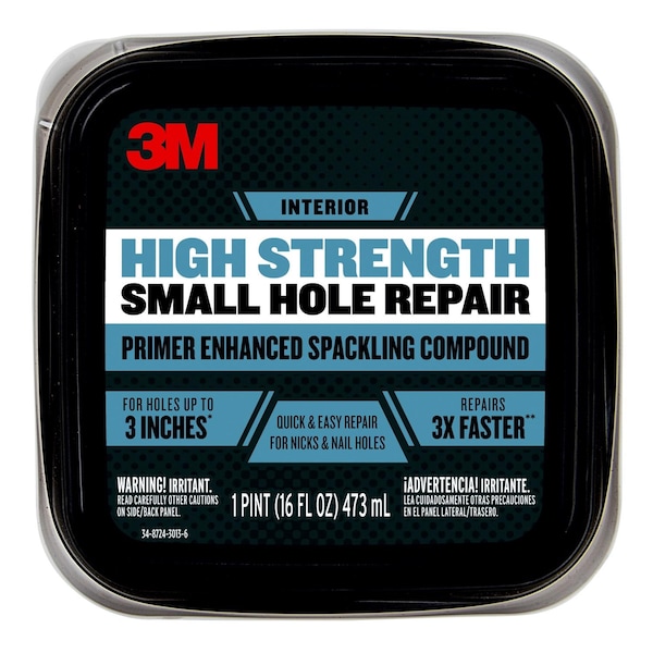 Scotch 3M High Strength Hole Repair Ready to Use White Spackling Compound and Primer in One 16 oz - PPP-16-BB