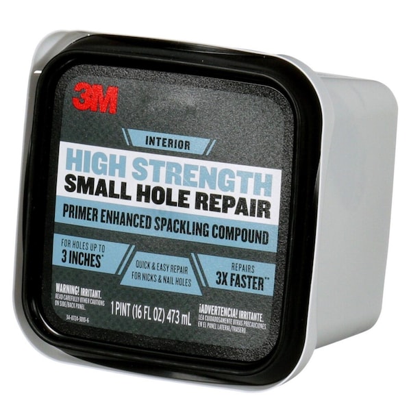 Scotch 3M High Strength Hole Repair Ready to Use White Spackling Compound and Primer in One 16 oz - PPP-16-BB