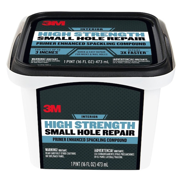 Scotch 3M High Strength Hole Repair Ready to Use White Spackling Compound and Primer in One 16 oz - PPP-16-BB