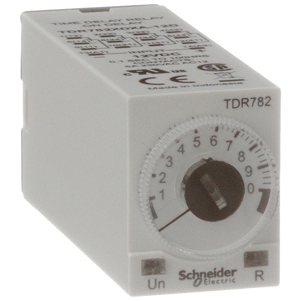 Relé de retardo de tiempo Schneider Electric, 12VDC, 3A, 4PDT, 0.1 seg. - TDR782XDXA-12D