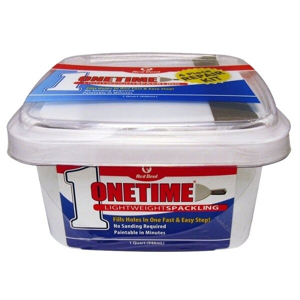 Red Devil Onetime 540 Series Spackling Repair Kit, White, 1 qt Tub - 0544KT