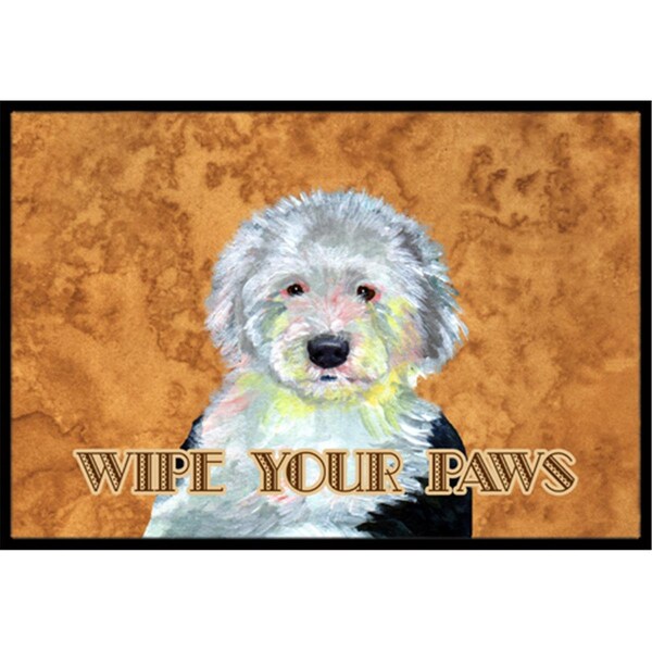 Carolines Treasures 18 x 27 In. Old English Sheepdog Wipe Your Paws Indoor Or Outdoor Mat - LH9457MAT
