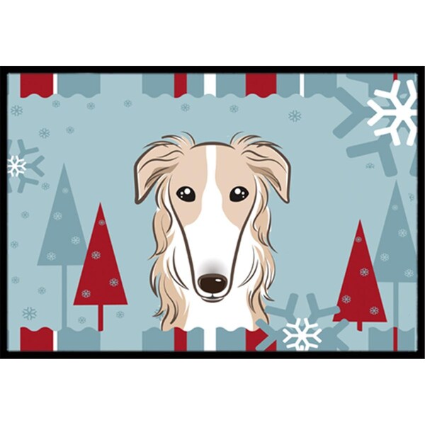 Carolines Treasures Winter Holiday Borzoi Indoor and Outdoor Mat- 18 x 27 in. - BB1724MAT