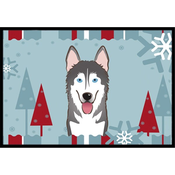 Carolines Treasures Winter Holiday Alaskan Malamute Indoor and Outdoor Mat- 18 x 27 in. - BB1714MAT