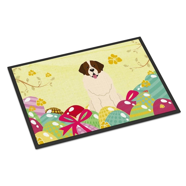 Carolines Treasures 24 x 36 in. Easter Eggs Moscow Watchdog Indoor or Outdoor Mat - BB6027JMAT