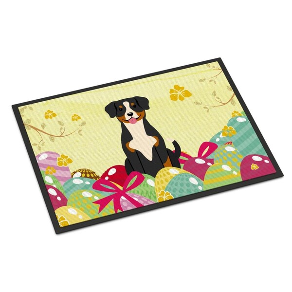Carolines Treasures 24 x 36 in. Easter Eggs Entlebucher Indoor or Outdoor Mat - BB6038JMAT