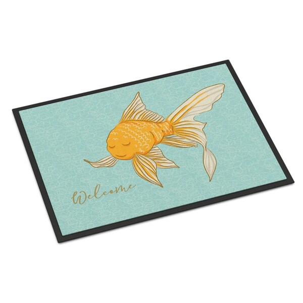 Carolines Treasures Gold Fish Welcome Indoor or Outdoor Mat - 18 x 27 in. - BB8551MAT