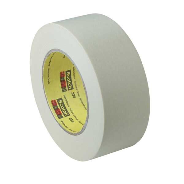 3M Masking Tape, 144 mm W x 55 m L, 5.9 mil Thick, Tan, Rubber Adhesive, 8 PK - 234