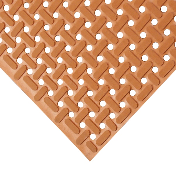 Rubber-Cal "Paw-Grip" 100% Nitrile Non-Slip Rubber Matting - 3/8 in x 34 in x 7 ft - Red - 03-W182
