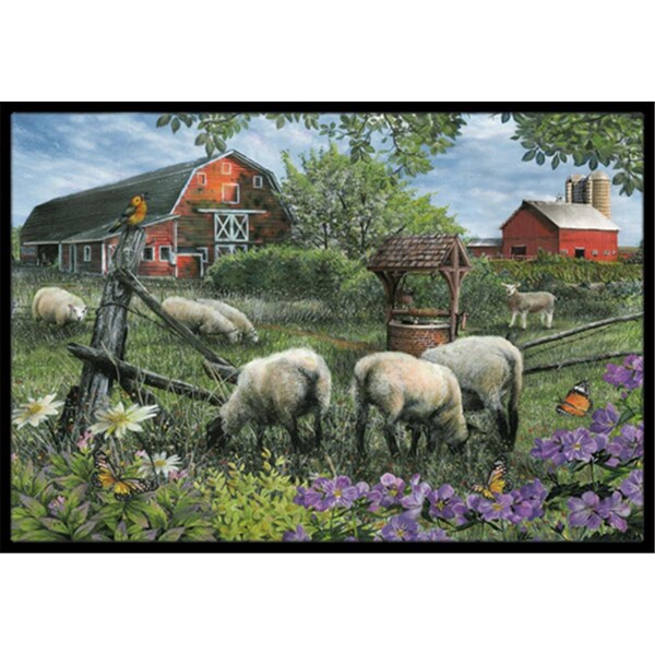Jensendistributionservices Pleasant Valley Sheep Farm Indoor & Outdoor Mat, 18 x 27 in. - MI2556466